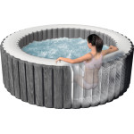 Intex Greywood Deluxe Bubble Massage Πισίνα PVC Φουσκωτή Υδρομασάζ 216x216εκ. (6 ατόμων)